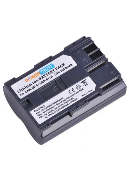 Аккумулятор Power Trust BP-511/511A/512 для фотоаппаратов и видеокамер Canon, Li-Ion, 7.4В, 2650мАч