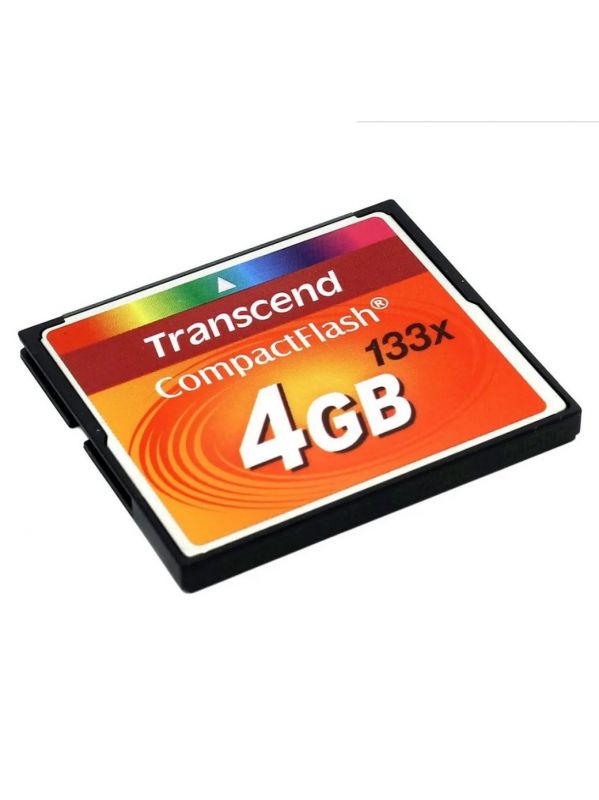 Карта памяти Transcend CF, 4GB x133, скорость чтения/записи 20/18 MB/s 