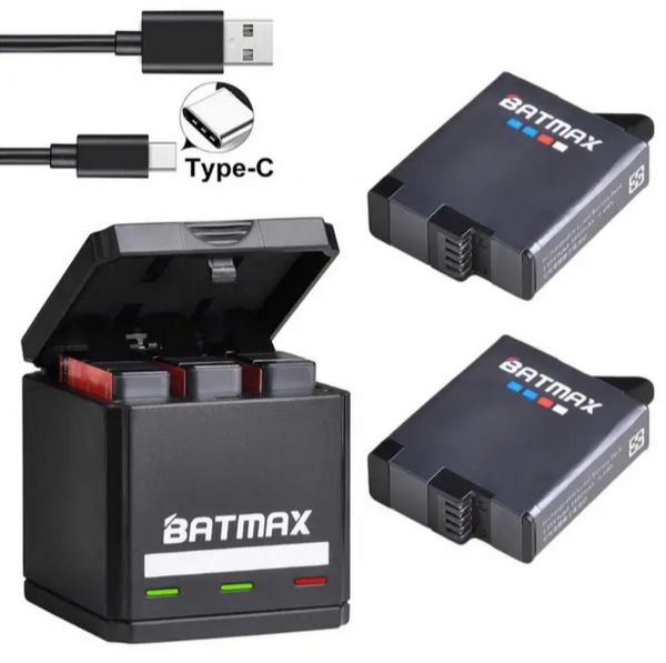 Аккумулятор Batmax для GoPro7/6/5 (AHDBT-501) - 2 шт. + З/У на 3 аккумулятора 